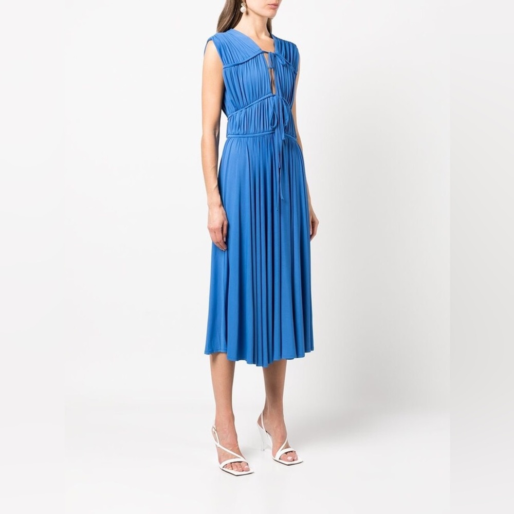 TOVE Albie Sleeveless Midi Dress size 38/ US 6 NWT Blue Jersey Stretch - Picture 2 of 9